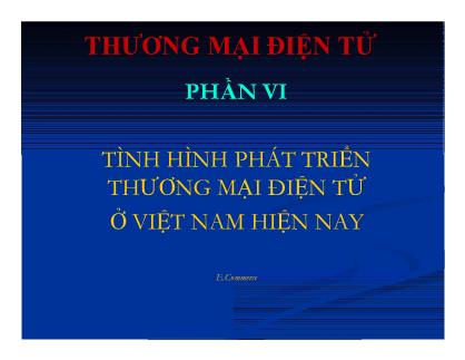 Bài giảng Thương mại điện tử - Phần 6: Tình hình phát triển thương mại điện tử ở Việt Nam hiện nay