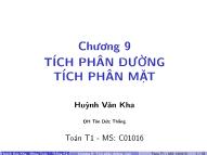 Bài giảng Tích phân đường tích phân mặt - Huỳnh Văn Kha