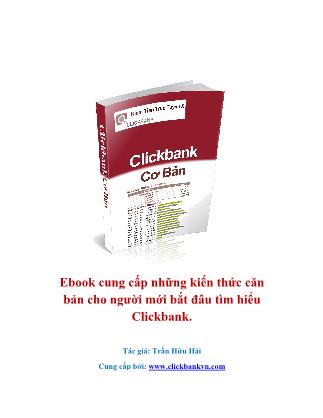 Bài giảng Tìm hiểu Clickbank - Trần Hữu Hải