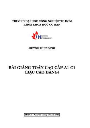 Bài giảng Toán cao cấp A1-C1 - Huỳnh Hữu Dinh