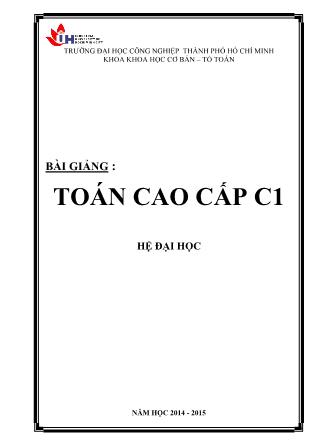 Bài giảng Toán cao cấp C1 - Huỳnh Văn Hiếu