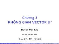 Bài giảng Toán cao cấp - Chương 3: Không gian Vector