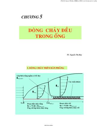 Bài giảng Toán cao cấp - Chương 5: Dòng chảy đều trong ống - Nguyễn Thị Bảy