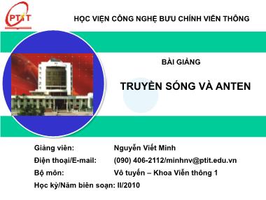 Bài Giảng Truyền sóng và anten - Nguyễn Viết Minh