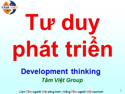 Bài giảng Tư duy Phát Triển