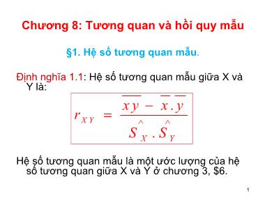 Bài giảng Tương quan và hồi quy mẫu