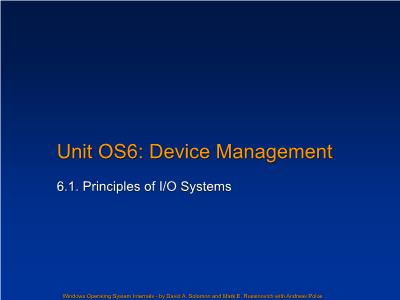 Bài giảng Unit OS6: Device Management