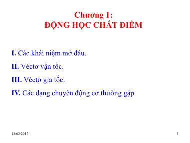 Bài giảng Vật lí đại cương (Chuẩn kiến thức)