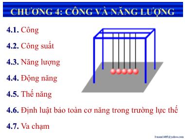 Bài giảng Vật lí đại cương - Chương 4: Công và năng lượng