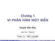 Bài giảng Vi phân hàm một biến - Huỳnh Văn Kha