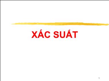 Bài giảng Xác suất (Chuẩn kiến thức)