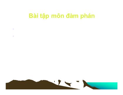 Bài tập môn đàm phán