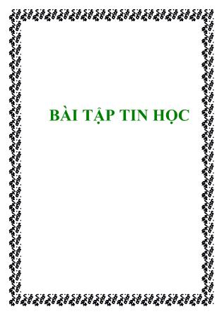 Bài tập Tin học