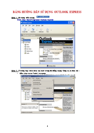 Bảng hướng dẫn sử dụng outlook express