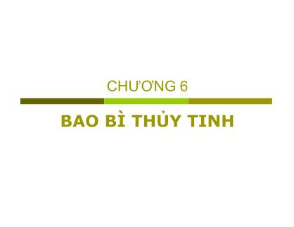 Bao bì thủy tinh