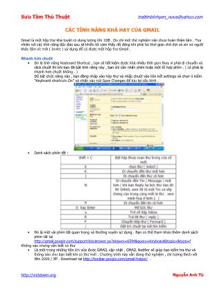 Các tính năng khá hay của gmail