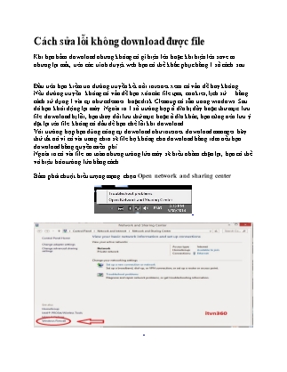 Cách sửa lỗi không download được file