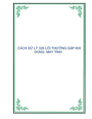 Cách xử lý 326 lỗi thường gặp khi dùng máy tính