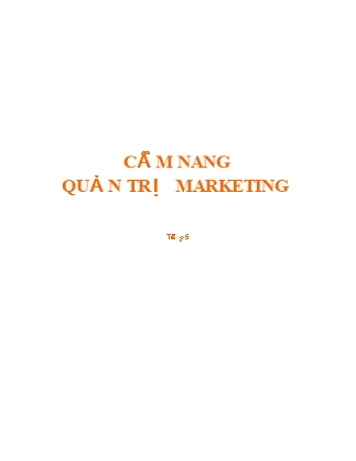 Cẩm nang Quản trị Marketing (Tập 5)