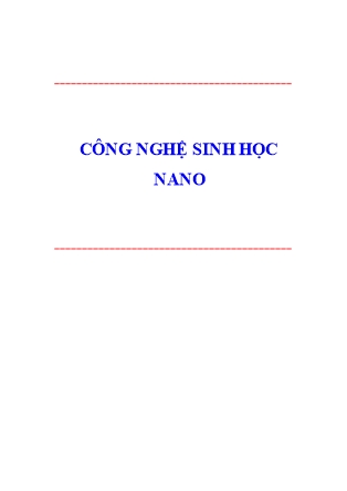 Công nghệ sinh học nano