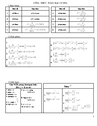 Công thức toán đại cương