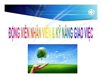 Động viên nhân viên và kĩ năng giao việc