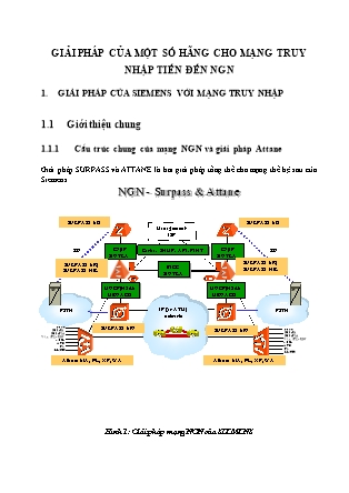 Giải pháp của một số hãng cho mạng truy nhập tiến đến NGN