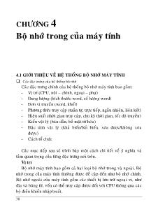 Giáo án Kiến trúc máy tính - Chương 4: Bộ nhớ trong của máy tính