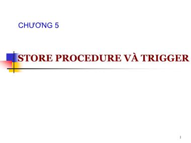 Giáo án Lập trình T_SQL - Chương 5: Store preocedure và trigger - Bài 10: Cơ bản về lập trình bằng T_SQL