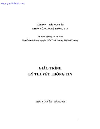 Giáo án Lí thuyết thông tin - Vũ Vinh Quang