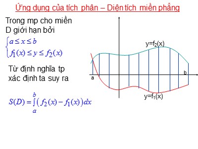 Giáo án Ứng dụng của tích phân – Diện tích miền phẳng