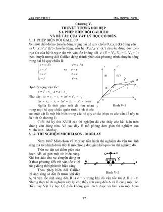 Giáo án Vật Lí 1 - Chương V: Thuyết tương đối hẹp - Trương Thành