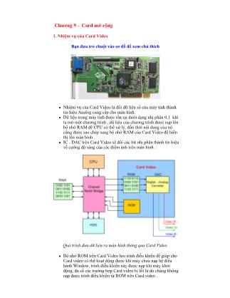 Giáo trình chẩn đoán và điều trị máy tính - Chương 9: Card mở rộng