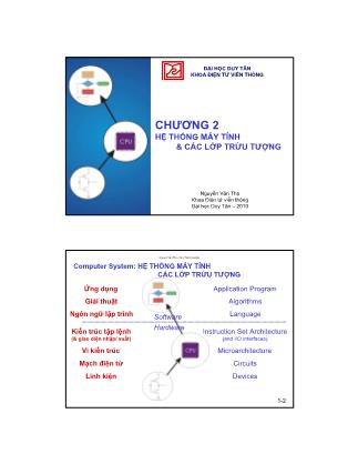 Giáo trình Công nghệ thông tin - Chương 2: Hệ thống máy tính và các lớp trừu tượng - Nguyễn Văn Thọ