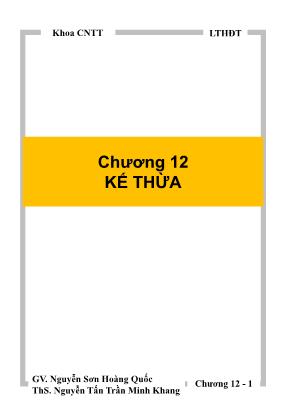 Giáo trình Hệ điều hành - Chương 12: Kế thừa