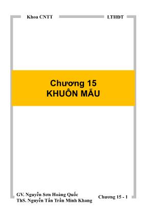 Giáo trình Hệ điều hành - Chương 15: Khuôn mẫu - Nguyễn Sơn Hoàng Quốc