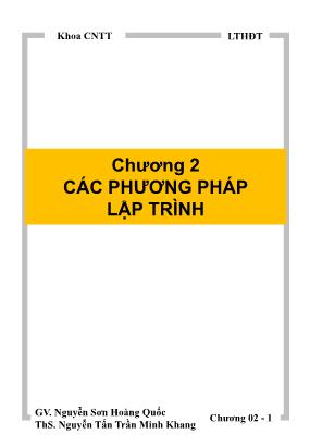 Giáo trình Hệ điều hành - Chương 2: Các phương pháp lập trình - Nguyễn Sơn Hoàng Quốc