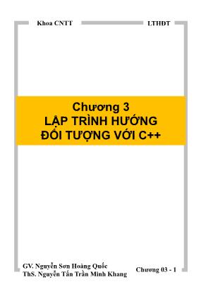 Giáo trình Hệ điều hành - Chương 3: Lập trình hướng đối tượng với C++ - Nguyễn Sơn Hoàng Quốc