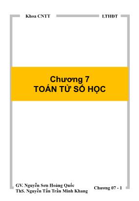 Giáo trình Hệ điều hành - Chương 7: Toán tử số học