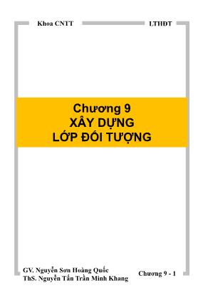 Giáo trình Hệ điều hành - Chương 9: Xây dựng lớp đối tượng