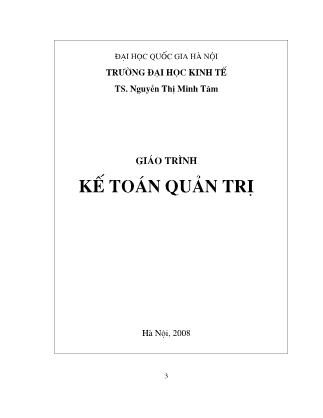 Giáo trình kế toán quản trị - Nguyễn Thị Minh Tâm