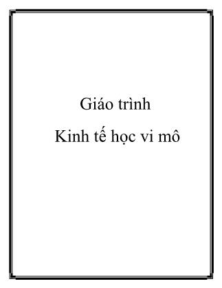 Giáo trình Kinh tế học vi mô