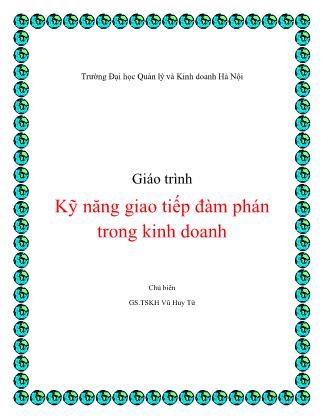 Giáo trình Kỹ năng giao tiếp đàm phán trong kinh doanh