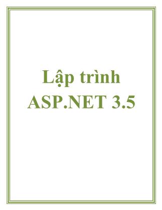 Giáo trình Lập trình ASP.NET 3.5