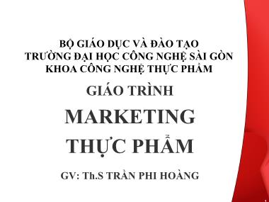 Giáo trình Marketing thực phẩm - Trần Phi Hoàng