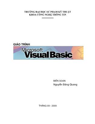 Giáo trình Microsoft Visual Basic - Nguyễn Đăng Quang