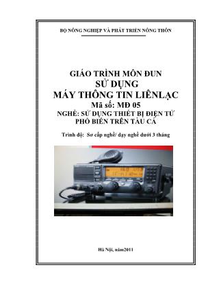 Giáo trình môn đun sử dụng máy thông tin liên lạc