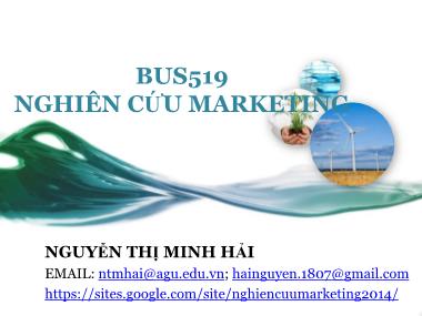 Giáo trình nghiên cứu Marketing - Nguyễn Thị Minh Hải