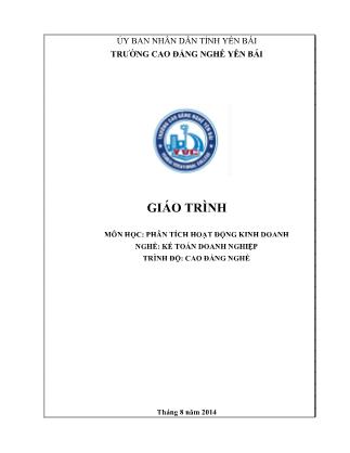 Giáo trình Phân tích hoạt động kinh doanh