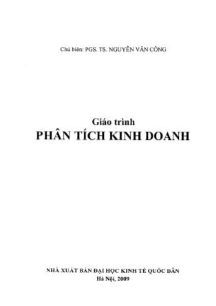 Giáo trình phân tích kinh doanh